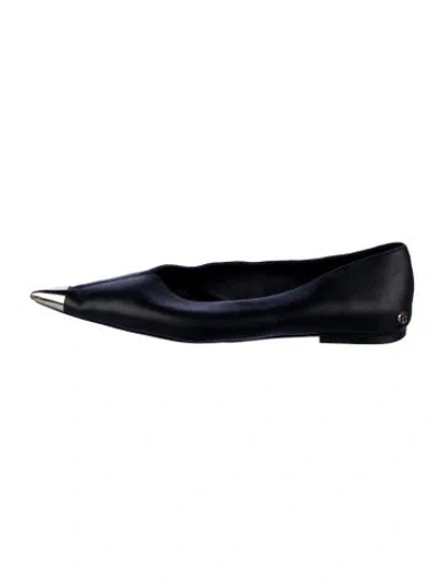 Pre-owned Anine Bing Leather Flats In Black