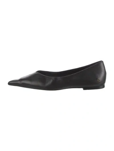 Pre-owned Anine Bing Leather Flats In Black