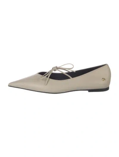 Pre-owned Anine Bing Leather Flats In Neutral