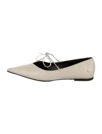 Pre-owned Anine Bing Leather Flats In Neutral