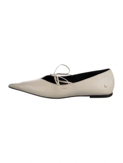 Pre-owned Anine Bing Leather Flats In Neutrals