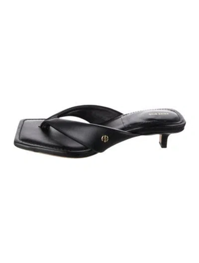 Pre-owned Anine Bing Leather Flip Flops In Black