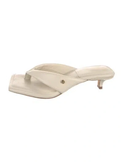 Pre-owned Anine Bing Leather Flip Flops In Neutrals