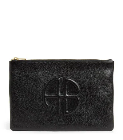 Anine Bing Lili Pouch In Black Pebbled