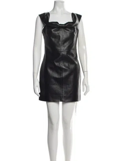 Pre-owned Anine Bing Leather Mini Dress W/ Tags In Blue