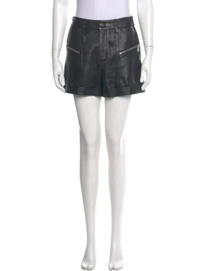 Pre-owned Anine Bing Leather Mini Shorts In Black