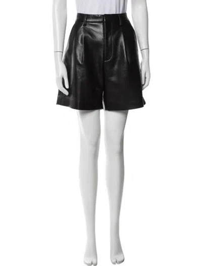 Pre-owned Anine Bing Leather Mini Shorts In Black