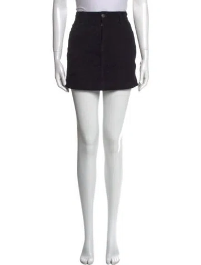 Pre-owned Anine Bing Leather Mini Skirt In Black