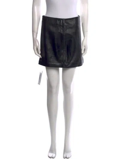 Pre-owned Anine Bing Leather Mini Skirt In Black