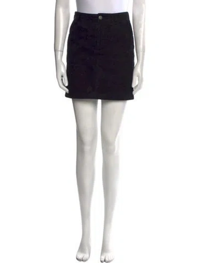 Pre-owned Anine Bing Leather Mini Skirt In Black