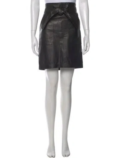 Pre-owned Anine Bing Leather Mini Skirt In Black