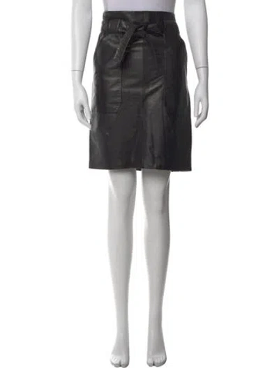 Pre-owned Anine Bing Leather Mini Skirt In Black