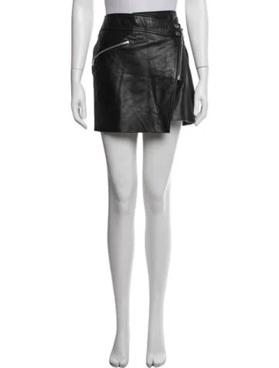 Pre-owned Anine Bing Leather Mini Skirt In White