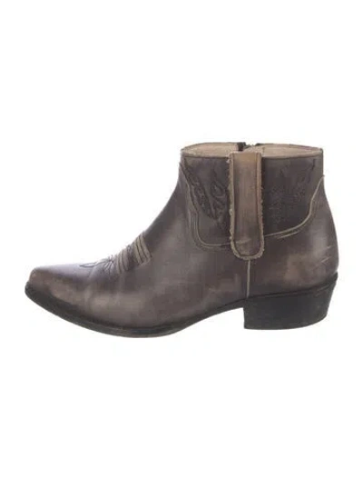Pre-owned Anine Bing Leather Moto Boots In Black