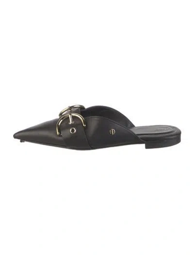 Pre-owned Anine Bing Leather Mules In Black