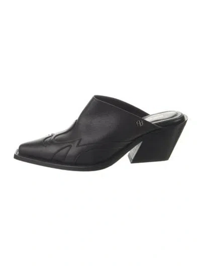 Pre-owned Anine Bing Leather Mules In Black