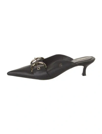 Pre-owned Anine Bing Leather Mules In Black
