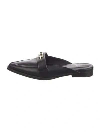 Pre-owned Anine Bing Leather Mules In Black