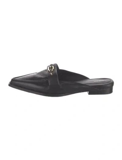 Pre-owned Anine Bing Leather Mules In Black