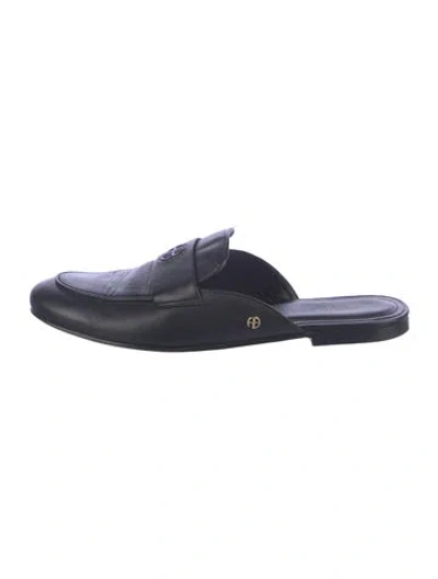 Pre-owned Anine Bing Leather Mules In Blue