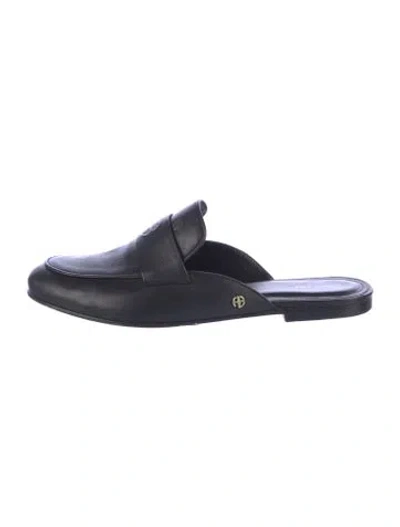 Pre-owned Anine Bing Leather Mules In Blue