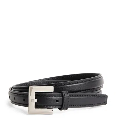 Anine Bing Buckle-detail Leather Belt In Purple