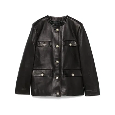 Anine Bing Leather Outerwears In Black