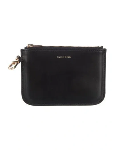 Pre-owned Anine Bing Leather Pouch In Black