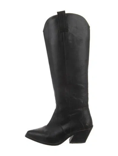 Pre-owned Anine Bing Leather Riding Boots In Black