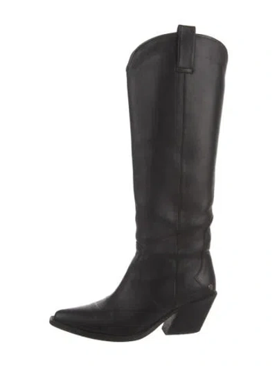 Pre-owned Anine Bing Leather Riding Boots In Black
