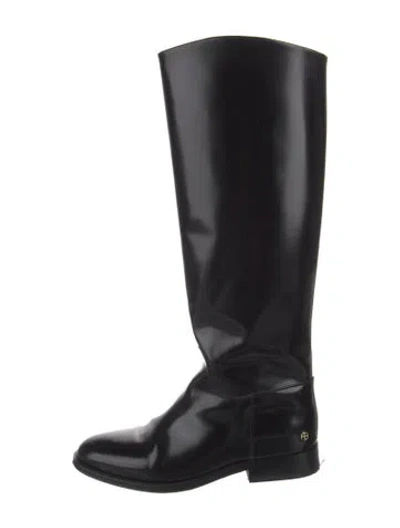 Pre-owned Anine Bing Leather Riding Boots In Black