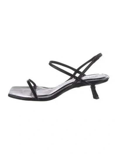 Pre-owned Anine Bing Leather Sandals In Black