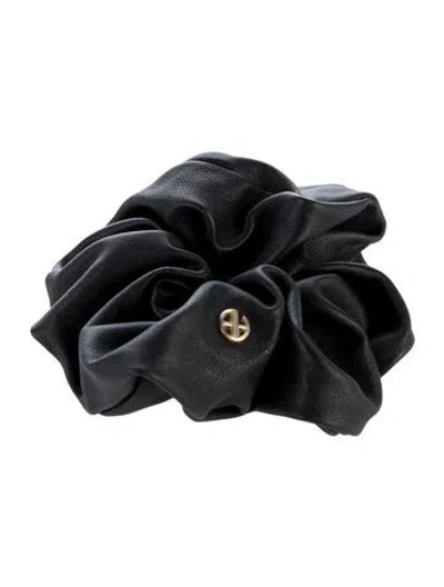 Pre-owned Anine Bing Leather Scrunchie Hair Tie In Blue