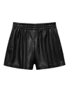 Anine Bing High-rise Vegan Leather Shorts With Elastic Waistband