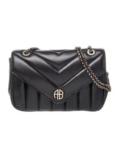 Pre-owned Anine Bing Leather Shoulder Bag In Black