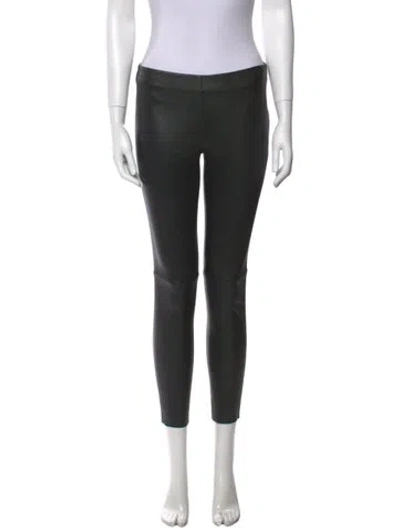 Pre-owned Anine Bing Leather Skinny Leg Pants In Black