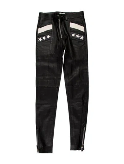 Pre-owned Anine Bing Leather Skinny Leg Pants In Black