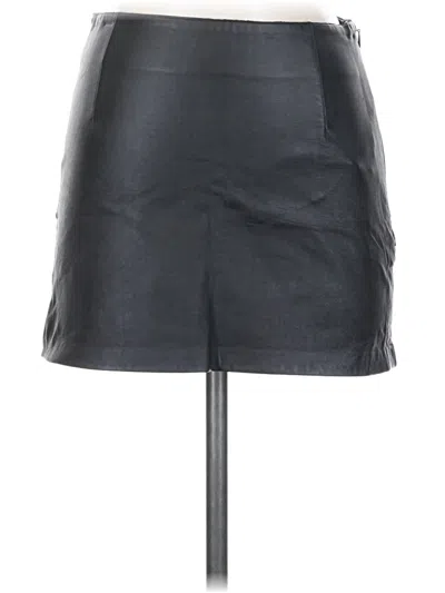 Pre-owned Anine Bing Leather Skirt In Black