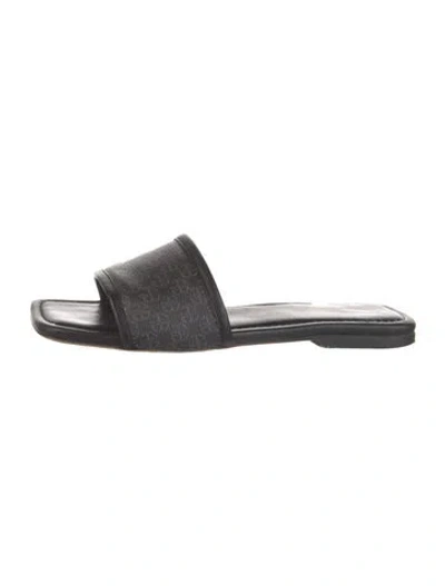 Pre-owned Anine Bing Leather Slides In Black
