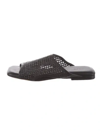 Pre-owned Anine Bing Leather Slides In Black