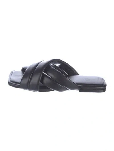 Pre-owned Anine Bing Leather Slides In Black