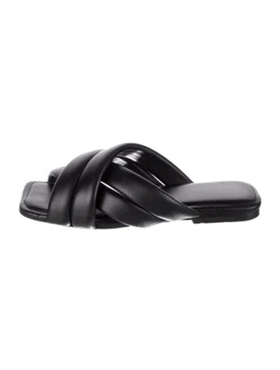 Pre-owned Anine Bing Leather Slides In Black