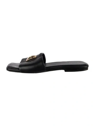Pre-owned Anine Bing Leather Slides In Black