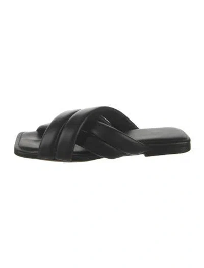 Pre-owned Anine Bing Leather Slides In Black
