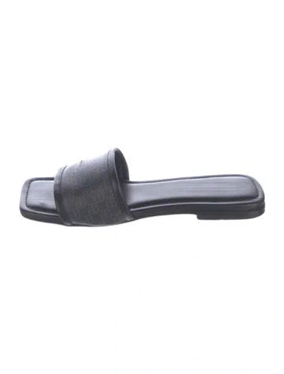 Pre-owned Anine Bing Leather Slides In Black