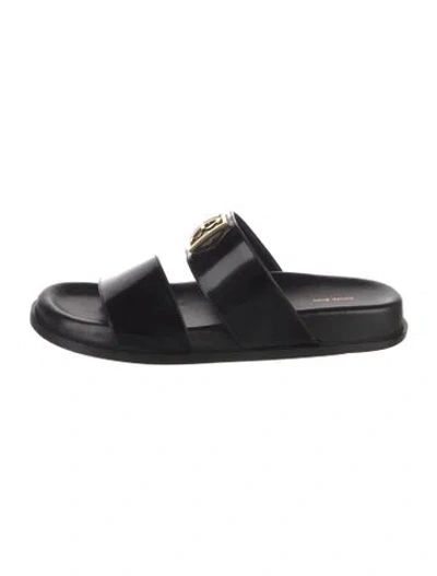 Pre-owned Anine Bing Leather Slides In Black