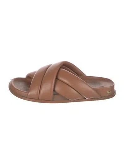 Pre-owned Anine Bing Leather Slides In Brown