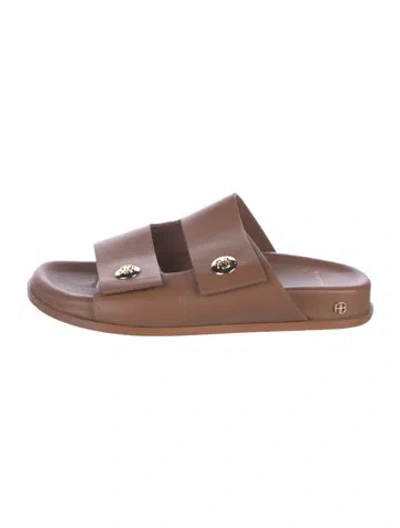 Pre-owned Anine Bing Leather Slides In Brown