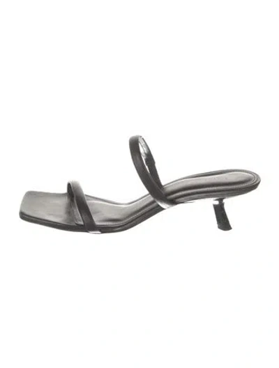 Pre-owned Anine Bing Leather Slides In Gray