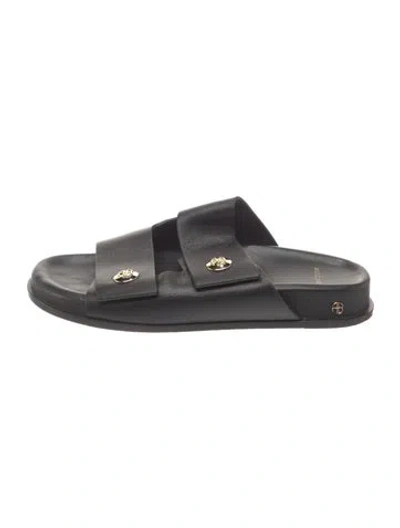 Pre-owned Anine Bing Leather Slides In Grey
